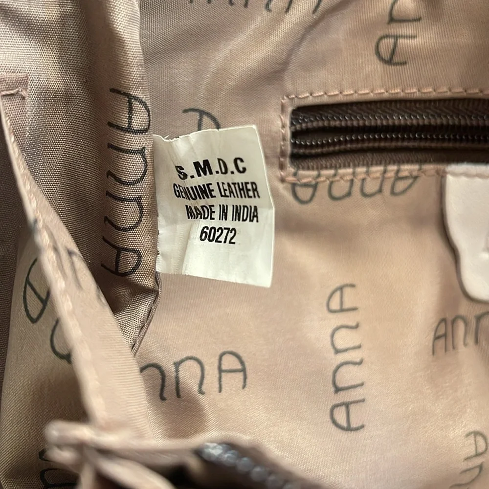 Anna by Anuschka Hand-Painted Blue Leather Hobo Bag - Picture 10 of 12